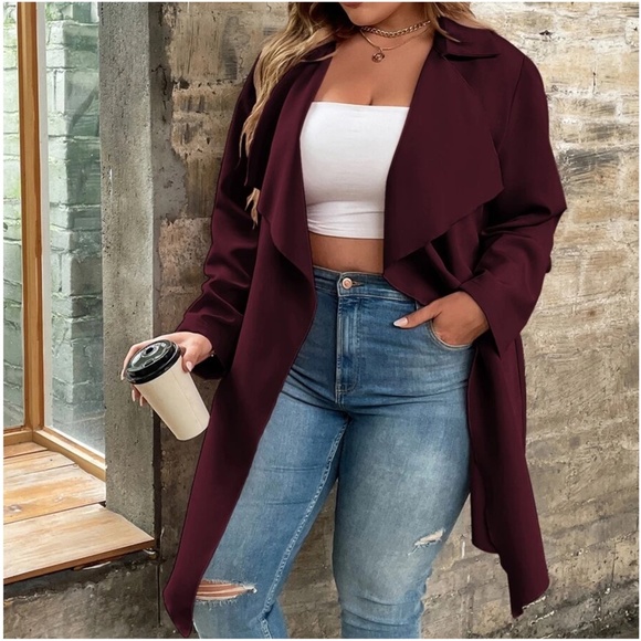 Cozy Waterfall Minimalist Light Jacket Coat - Picture 6 of 15